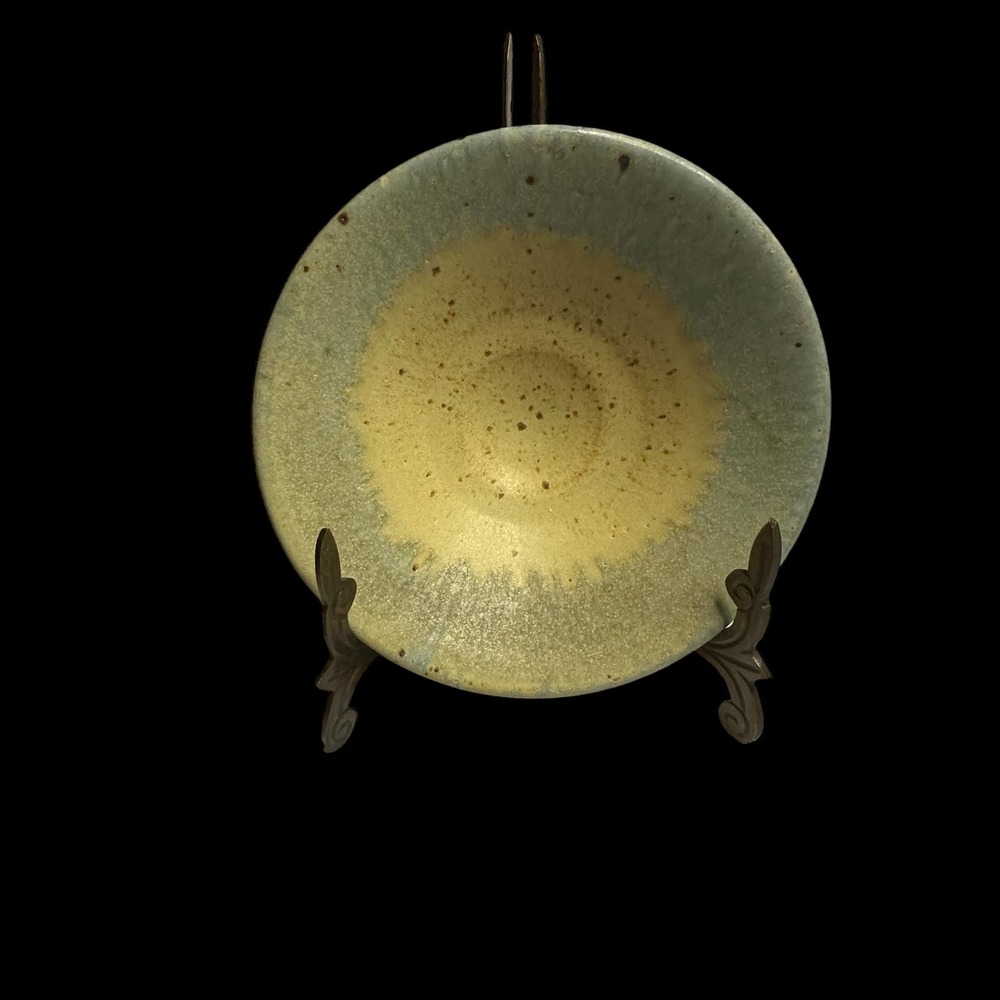 Beautiful Art Studio Glazed  Pottery Bowl, Robin's Egg Blue and Cream, Signed